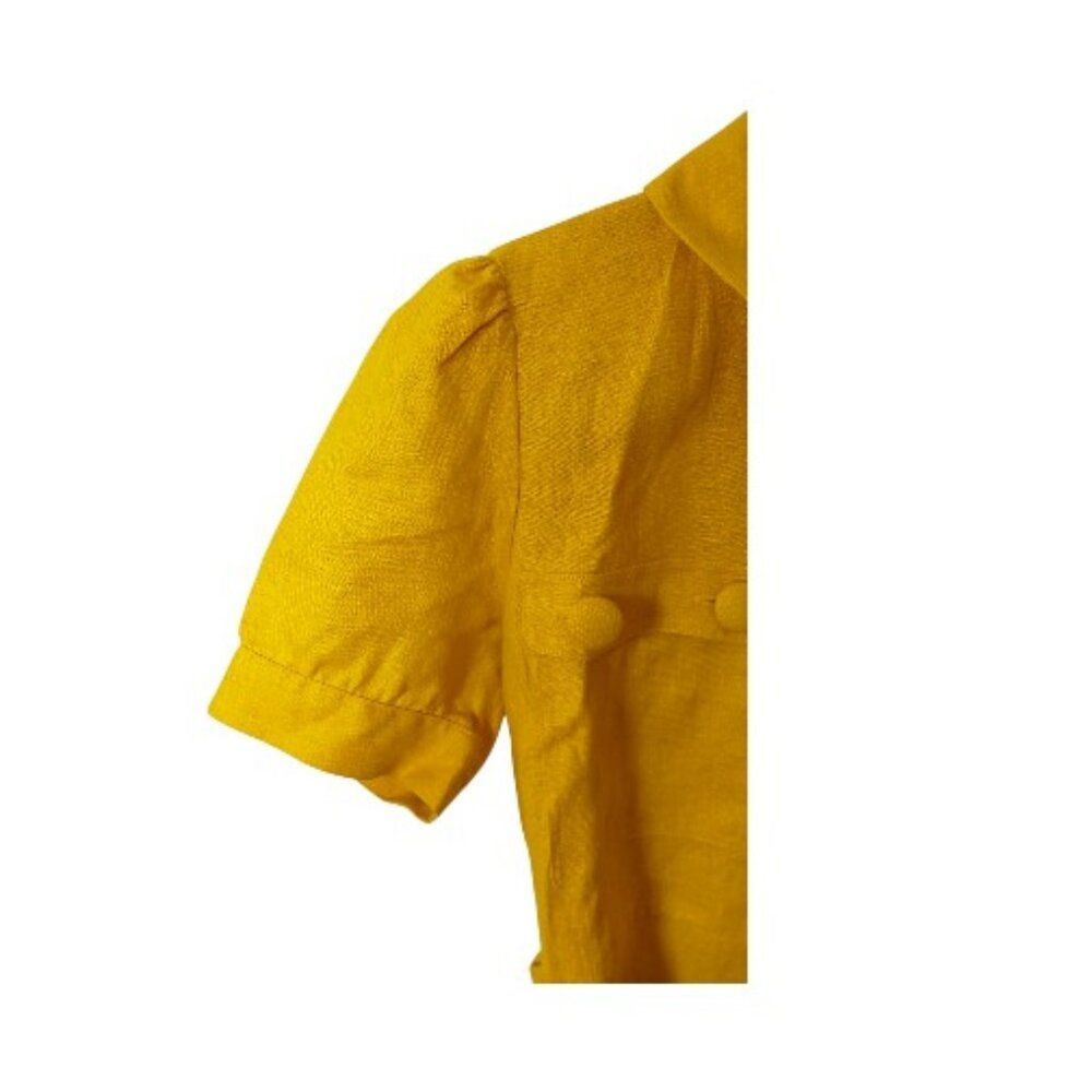 NWOT Boden Carrie Linen Women's Shirt Dress Daffodil Size 6P  Yellow with Belted - Picture 5 of 9